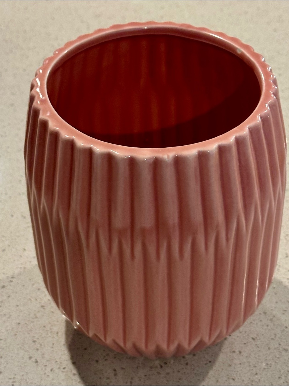 Better Homes And Gardens Blush Pink Ribbed Ceramic Vase